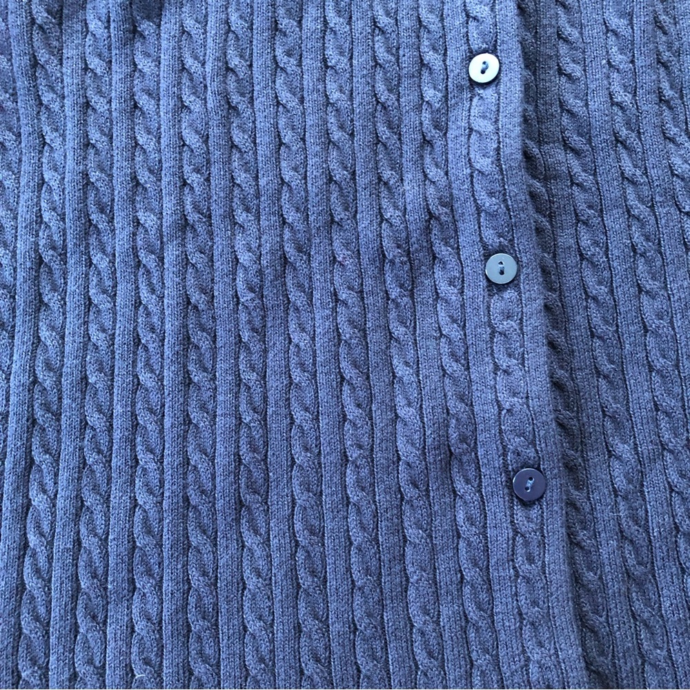 NWT L.L Bean Plus Size Women’s Button Front Knit Cardigan Sweater, Navy Size 2X - Picture 10 of 16
